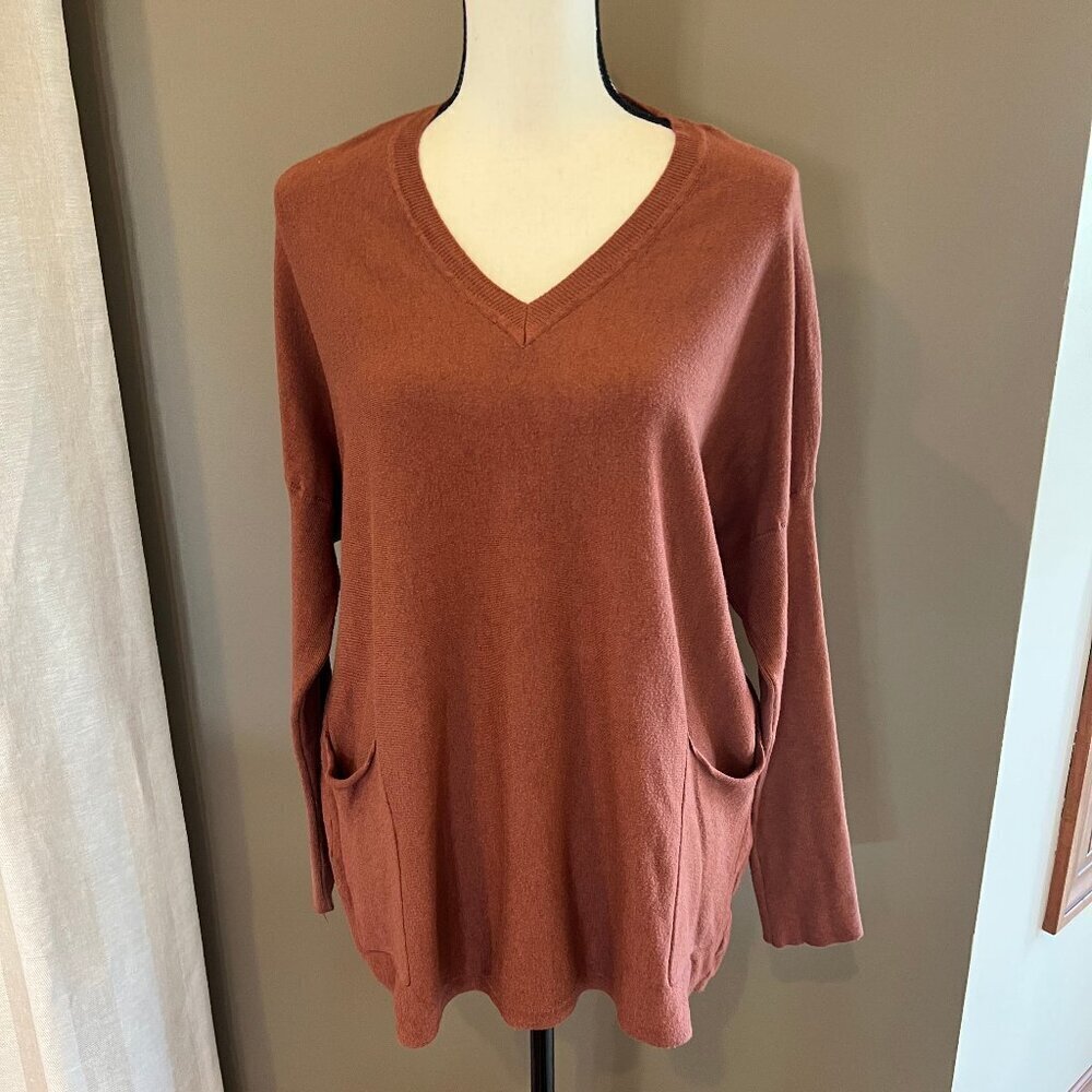 Altar'd State Burnt Orange Loose Long Sleeve Sweater, Size M/L